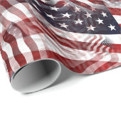 Patroon van Amerikaanse vlag Red White Blue Stripe Cadeaupapier (Rol Hoek)