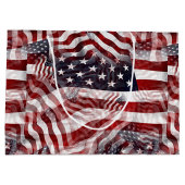 Patroon van Amerikaanse vlag Red White Blue Stripe Groot Cadeauzakje (Achterkant)