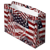 Patroon van Amerikaanse vlag Red White Blue Stripe Groot Cadeauzakje (Achterkant Gekanteld)