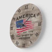 Patroon van Amerikaanse vlag Red White Blue Stripe Grote Klok (Hoek)
