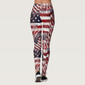 Patroon van Amerikaanse vlag Red White Blue Stripe Leggings (Achterkant)