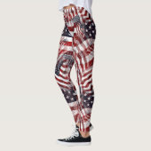 Patroon van Amerikaanse vlag Red White Blue Stripe Leggings (Links)