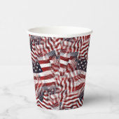 Patroon van Amerikaanse vlag Red White Blue Stripe Papieren Bekers (Rechts)