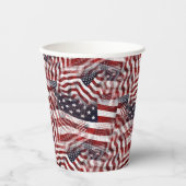 Patroon van Amerikaanse vlag Red White Blue Stripe Papieren Bekers (Voorkant)