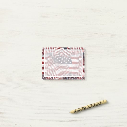 Patroon van Amerikaanse vlag Red White Blue Stripe Post-it® Notes (Op bureau)
