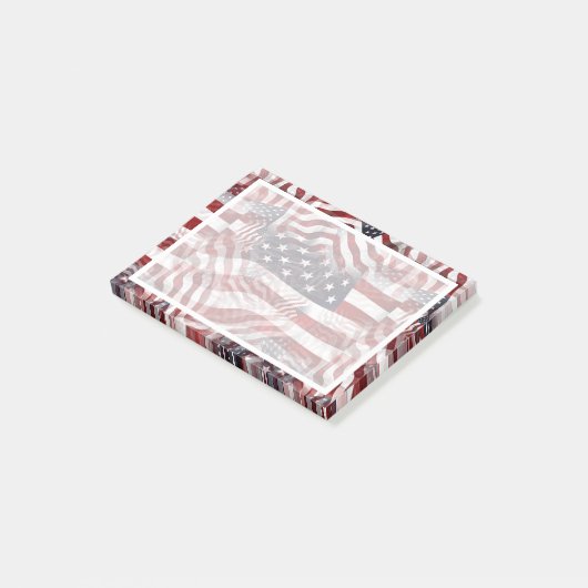 Patroon van Amerikaanse vlag Red White Blue Stripe Post-it® Notes (Schuin)