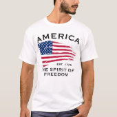 Patroon van Amerikaanse vlag Red White Blue Stripe T-shirt (Voorkant)