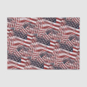 Patroon van Amerikaanse vlag Red White Blue Stripe Tissuepapier (Voorkant)