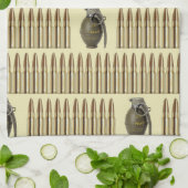 patroon van ammo's en granaten theedoek (Gevouwen)