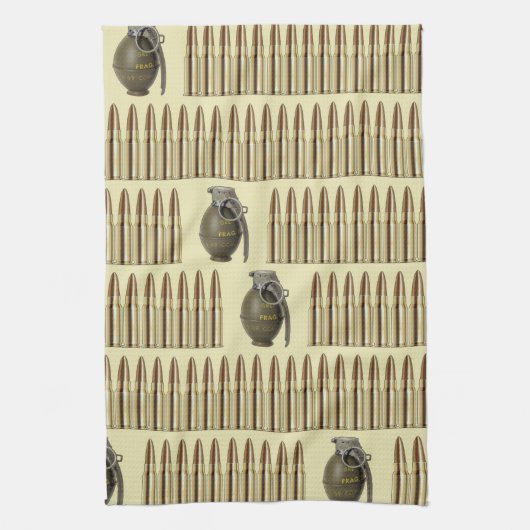 patroon van ammo's en granaten theedoek (Verticaal)