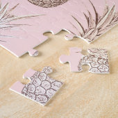 patroon van ananassen met gulden en blozen legpuzzel (Zijkant)
