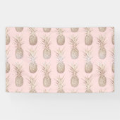 patroon van ananassen met gulden en blozen spandoek (Horizontaal)