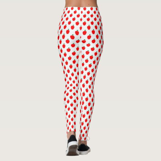 Patroon van appelrood fruit leggings (Achterkant)