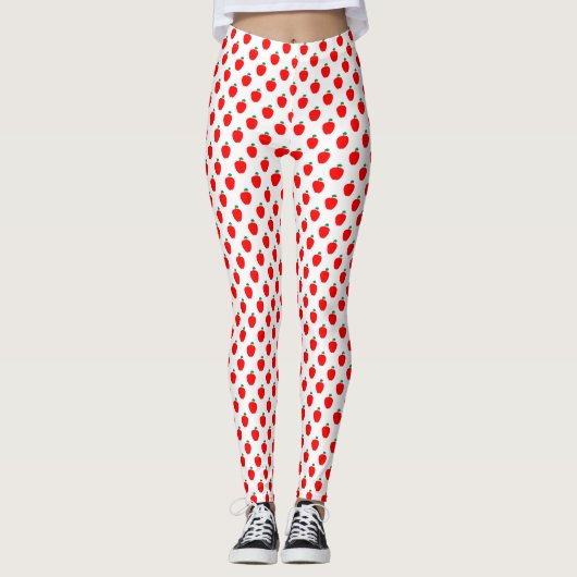 Patroon van appelrood fruit leggings (Voorkant)