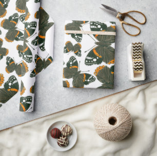 Patroon van atalanta vlinder cadeaupapier