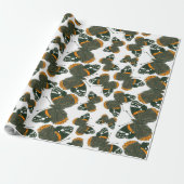 Patroon van atalanta vlinder cadeaupapier (Uitgerold)