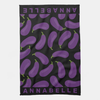 Patroon van aubergine Personaliseer Theedoek