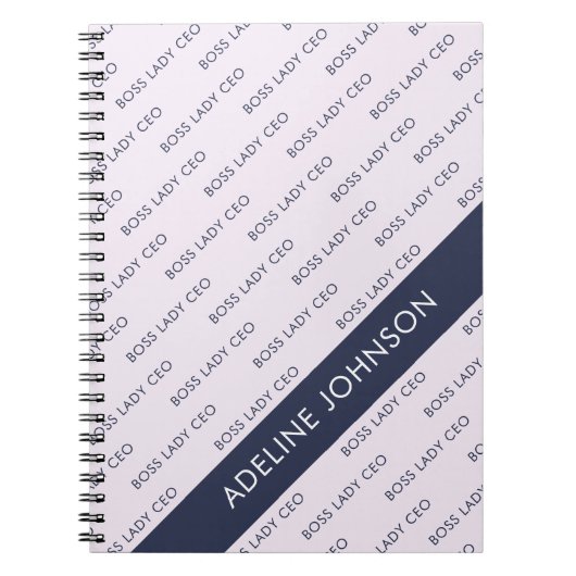 Patroon van baas dame CEO-tekst op bleke mauve Notitieboek (Voorkant)