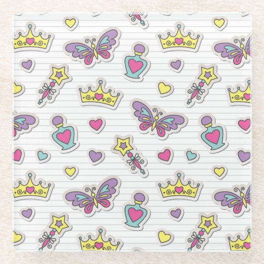 patroon van balletprinses glazen onderzetter (Voorkant)