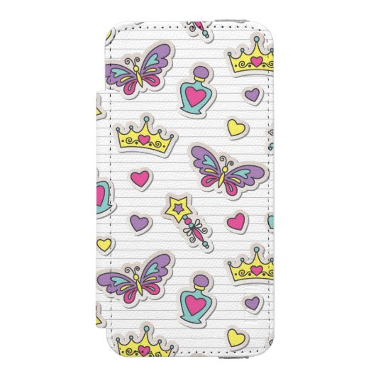 patroon van balletprinses incipio iPhone portemonnee hoesje (Voorkant Agenda)