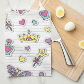 patroon van balletprinses theedoek (Quarter Fold)