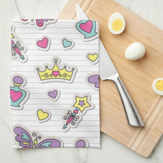 patroon van balletprinses theedoek (Quarter Fold)