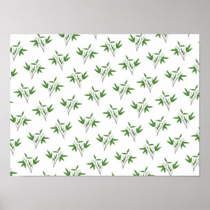 Patroon van bamboetdraden poster