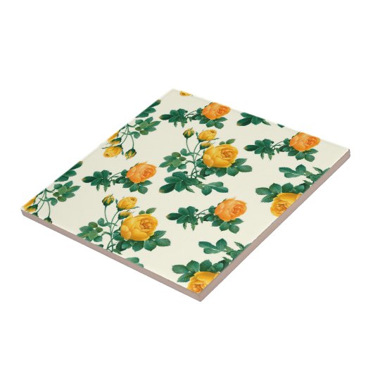  patroon van behangselpapier, gele rozen tegeltje (Zijkant)