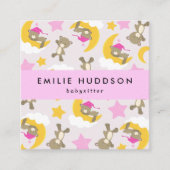 Patroon van Beren, babysitter, dagopvang, kinderop Vierkante Visitekaartje (Voorkant)