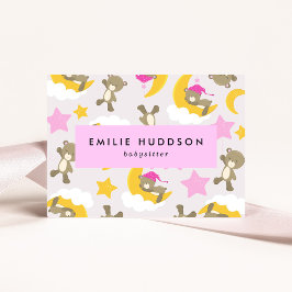 Patroon van Beren, babysitter, dagopvang, kinderop Visitekaartje