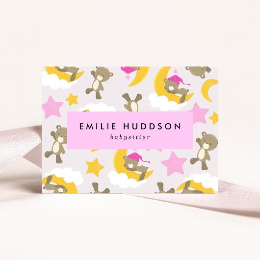 Patroon van Beren, babysitter, dagopvang, kinderop Visitekaartje