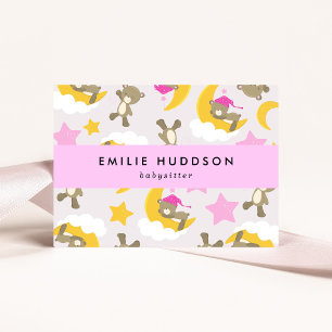 Patroon van Beren, babysitter, dagopvang, kinderop Visitekaartje