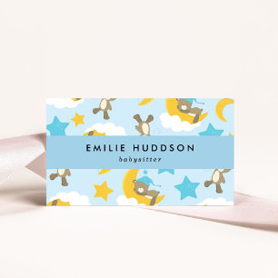 Patroon van Beren, babysitter, dagopvang, kinderop Visitekaartje