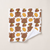 Patroon van Beren, luiers, Herfst, pompoenen Bad Handdoek (Wasdoekje)