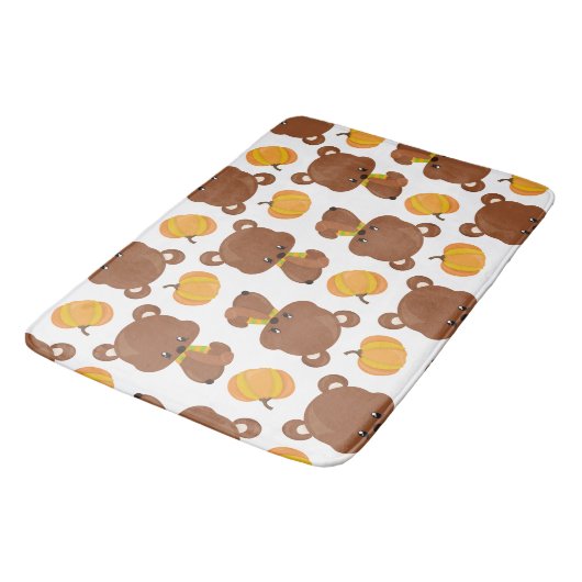 Patroon van Beren, luiers, Herfst, pompoenen Badmat (Gekanteld)