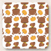 Patroon van Beren, luiers, Herfst, pompoenen Bier Onderzetter (Voorkant)