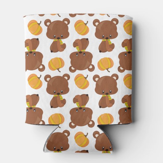 Patroon van Beren, luiers, Herfst, pompoenen Blikjeskoeler (Achterkant)