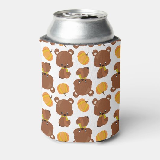 Patroon van Beren, luiers, Herfst, pompoenen Blikjeskoeler (Blikje Achterkant)