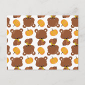 Patroon van Beren, luiers, Herfst, pompoenen Briefkaart (Voorkant)