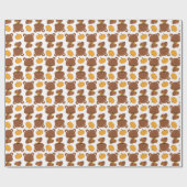 Patroon van Beren, luiers, Herfst, pompoenen Cadeaupapier (Vlak)