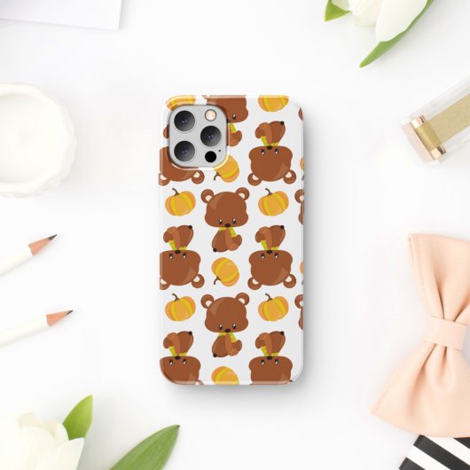 Patroon van Beren, luiers, Herfst, pompoenen Case-Mate iPhone Case