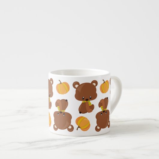 Patroon van Beren, luiers, Herfst, pompoenen Espresso Kop (Voorkant rechts)