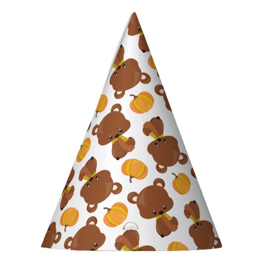 Patroon van Beren, luiers, Herfst, pompoenen Feesthoedjes (Links)