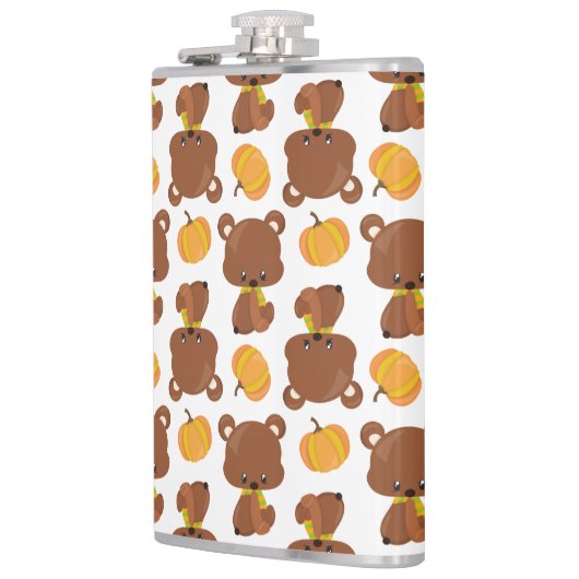 Patroon van Beren, luiers, Herfst, pompoenen Heupfles (Links)