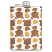 Patroon van Beren, luiers, Herfst, pompoenen Heupfles (Voorkant)