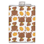 Patroon van Beren, luiers, Herfst, pompoenen Heupfles (Achterkant)