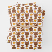 Patroon van Beren, luiers, Herfst, pompoenen Inpakpapier Vel (In situ)