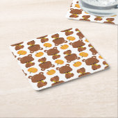 Patroon van Beren, luiers, Herfst, pompoenen Kartonnen Onderzetters (Schuin)