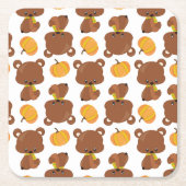 Patroon van Beren, luiers, Herfst, pompoenen Kartonnen Onderzetters (Voorkant)