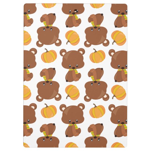 Patroon van Beren, luiers, Herfst, pompoenen Klembord (Achterkant)